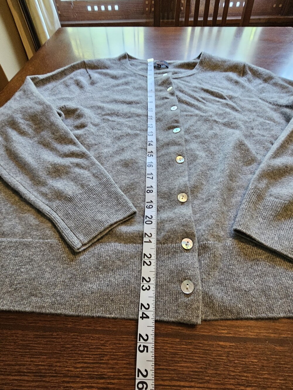 Quince Mongolian Cashmere Cardigan Sweater Heather Grey XL - Picture 8 of 9